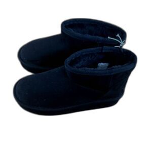 Children's Place Girls Low Platform Teddy Boots - black size 3 New